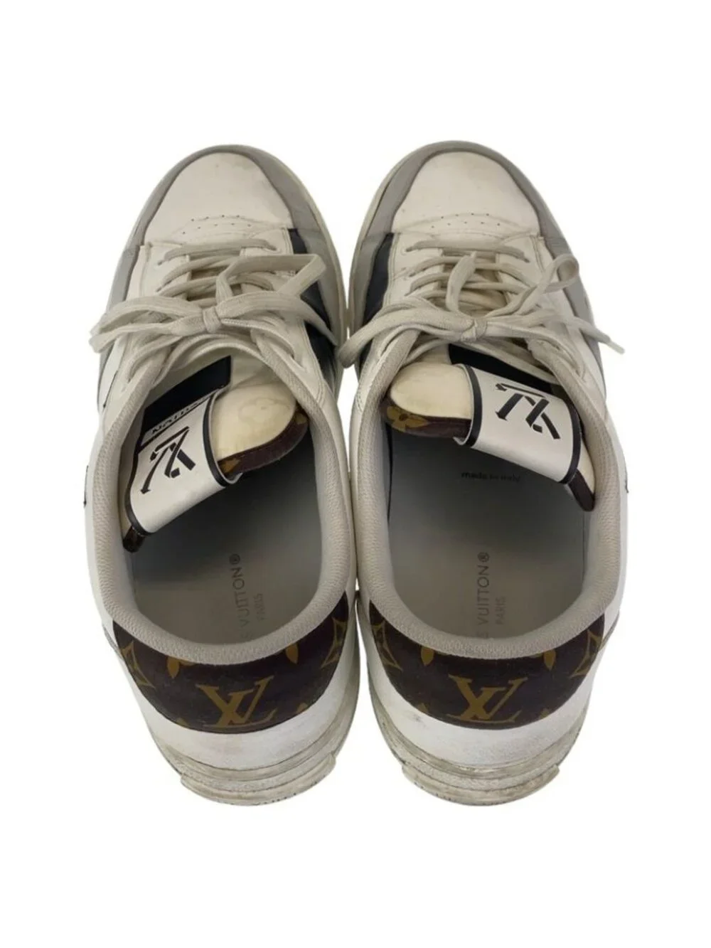 Louis Vuitton Charlie Line White Multicolor Leather Sneakers Low Cut - Picture 4 of 9
